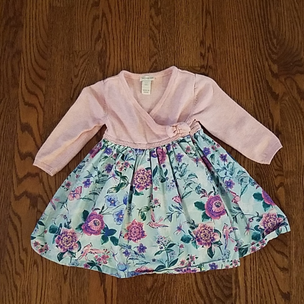 Beautiful Pink and Floral Wrap Dress